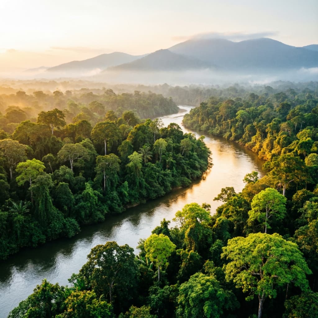 Réserve de Yangambi - Vue aérienne de la rivière